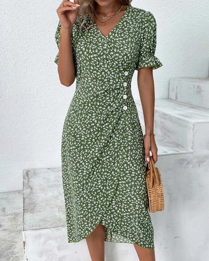 Liana | Women’s Floral Midi Dress in a Wrap Casual charm