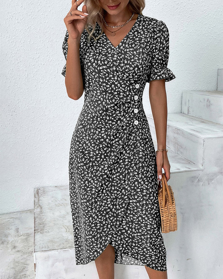 Liana | Women’s Floral Midi Dress in a Wrap Casual charm