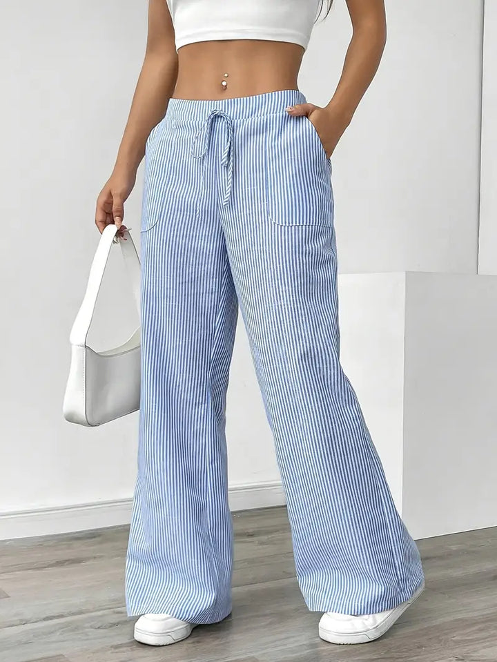 Nina™ - Elegant Striped Trousers With Pockets