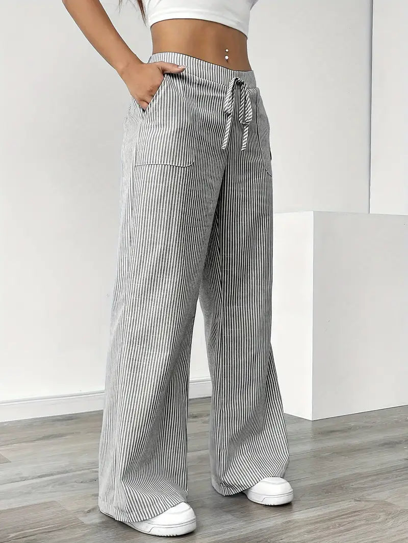 Nina™ - Elegant Striped Trousers With Pockets