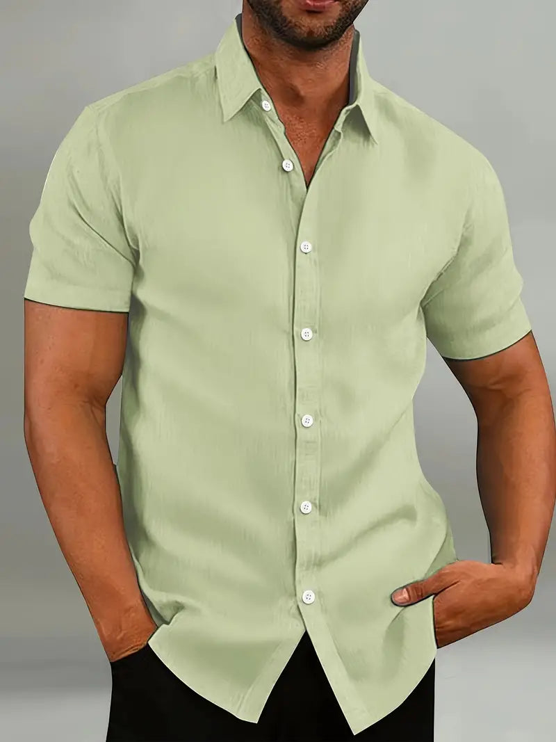Eldric | Men’s Short Sleeve Shirt with a Clean Button Front