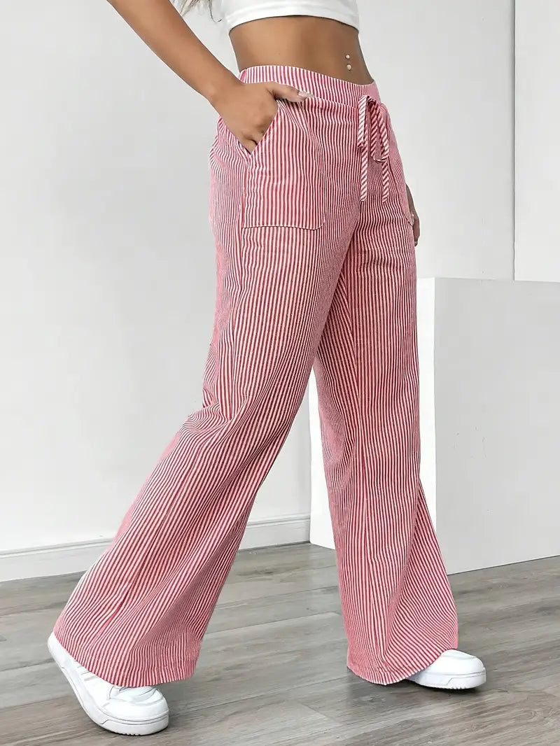 Nina™ - Elegant Striped Trousers With Pockets