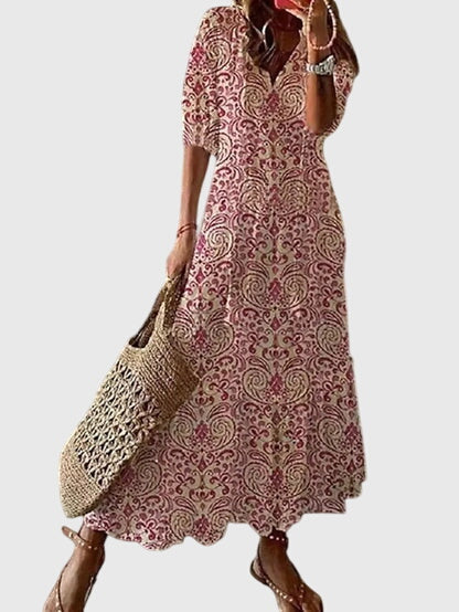 Melissa | Women’s Printed Maxi Dress for Holiday Wear