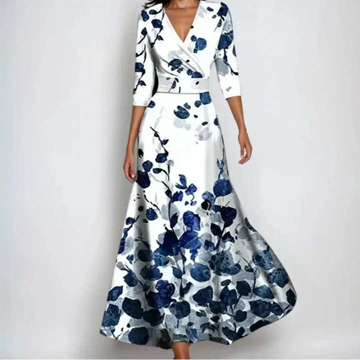 Serenelle | Women’s Floral Maxi Dress with a Defined Wrap Front