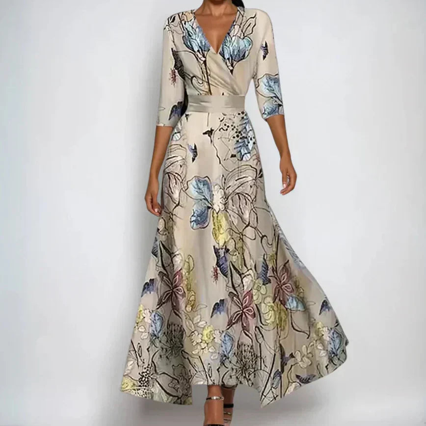 Serenelle | Women’s Floral Maxi Dress with a Defined Wrap Front