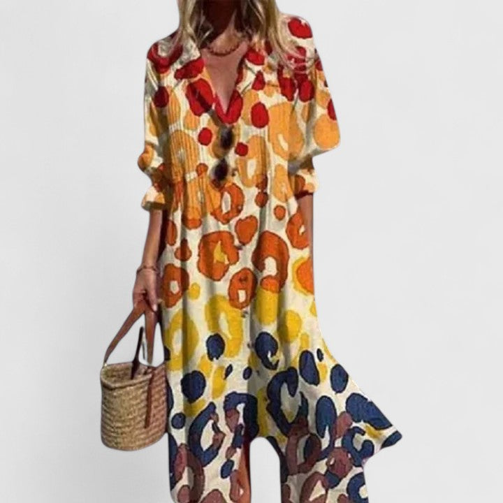 Eloise | Women’s Shirt Dress featuring an abstract pattern