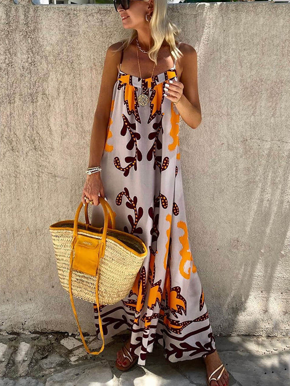 Etia - Printed Loose Cami Dress