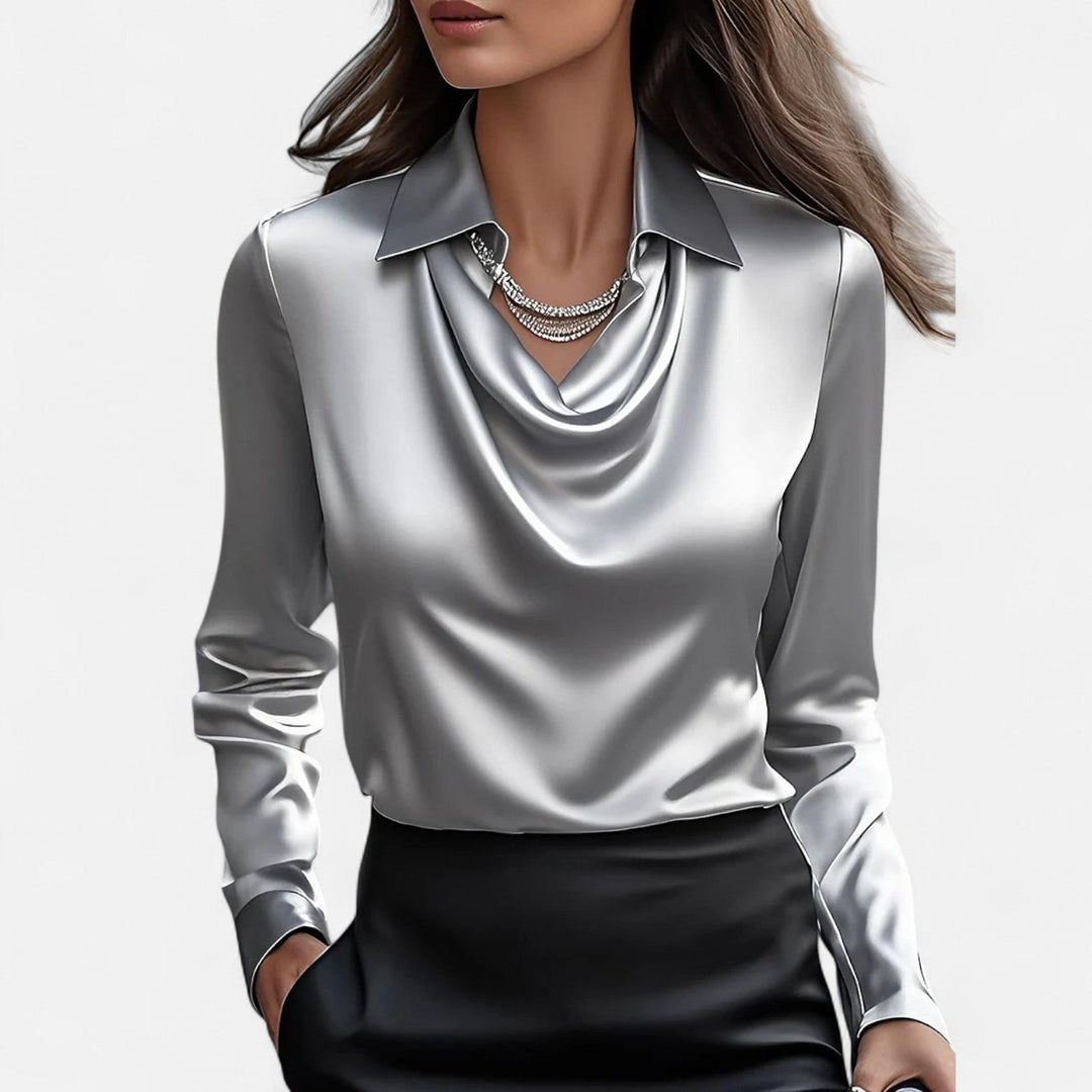 Elara | Women’s Blouse featuring a Draped Neckline