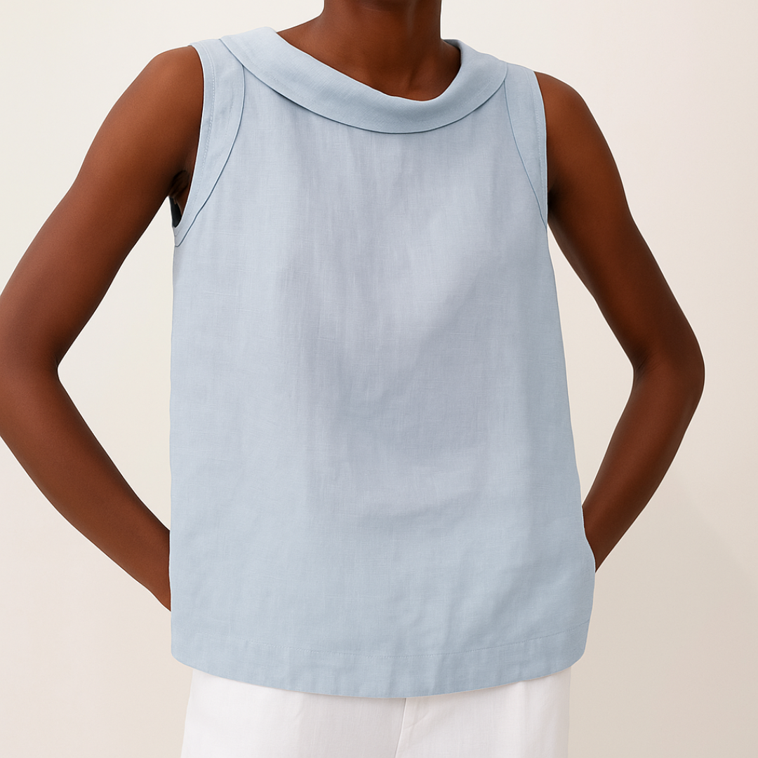 Orla | Women’s Sleeveless Top with a Folded Neck Design