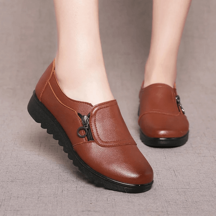 Thalia | Women’s Slip-On Shoes with Side Zip Clean Finish