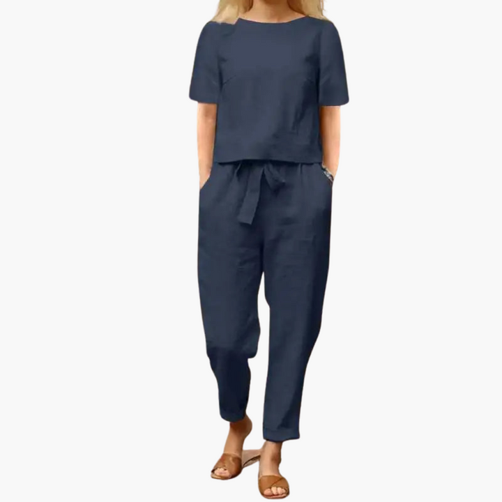 Tavina | Women’s Co-Ord Set with Cropped Top and Tapered Trousers