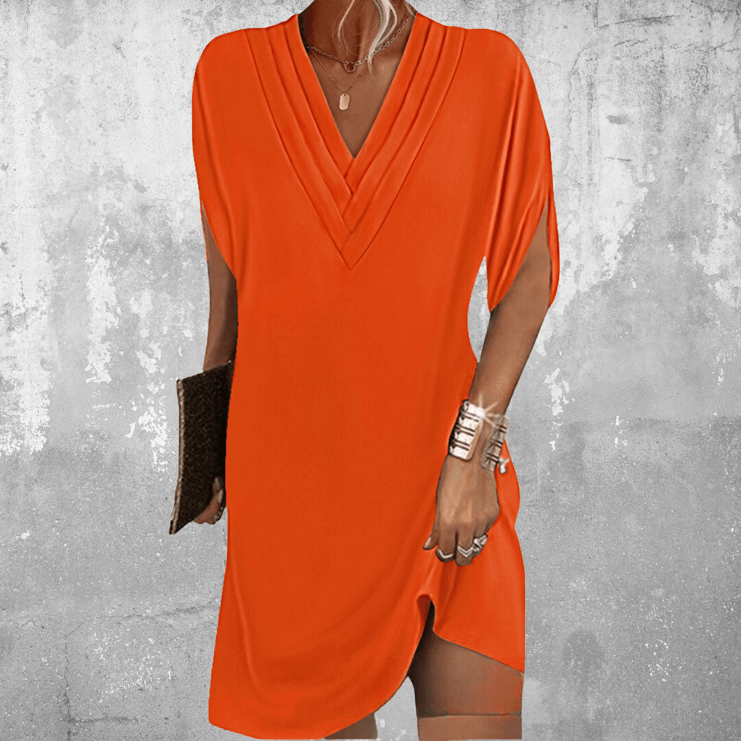 Elodie | Women’s V-Neck Dress in an Easy Shift Proportion