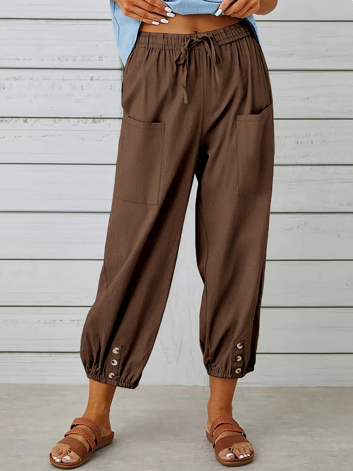 Wide Leg Capri Trousers