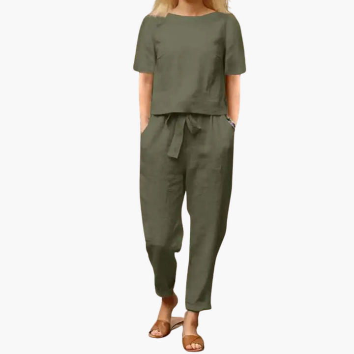 Tavina | Women’s Co-Ord Set with Cropped Top and Tapered Trousers