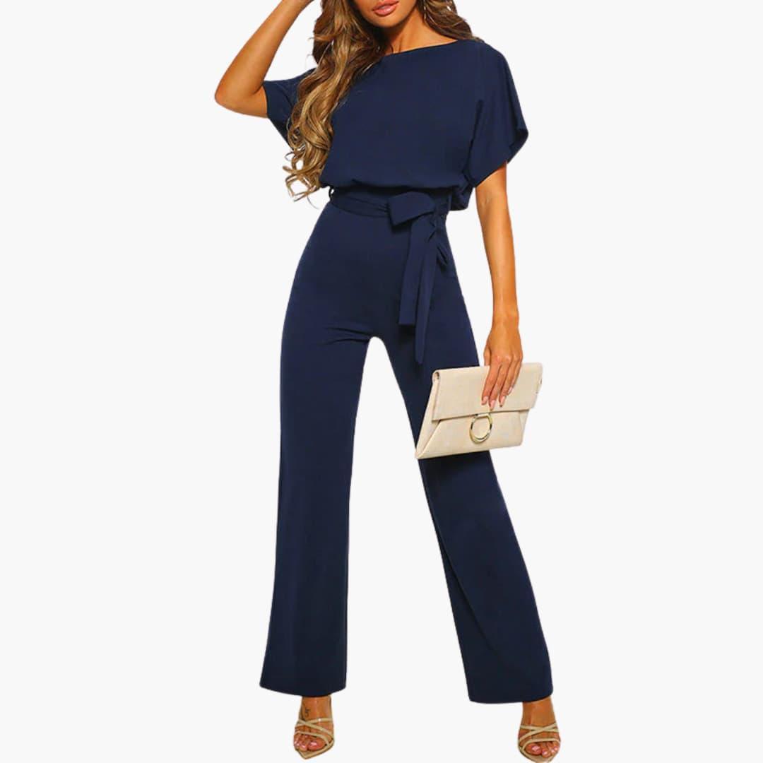 Loravine | Women’s Wide-Leg Jumpsuit featuring Tie Beltline