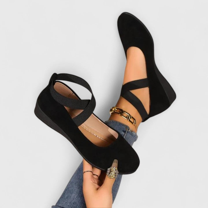 Eraphine | Women’s Mary Jane Flats with Cross Strap Composition