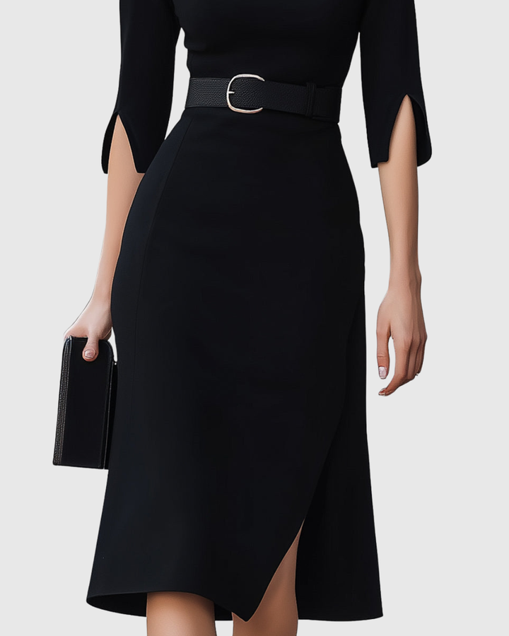 Adeline | Women’s Belted Midi Dress in a Polished Day-to-Evening Appearance