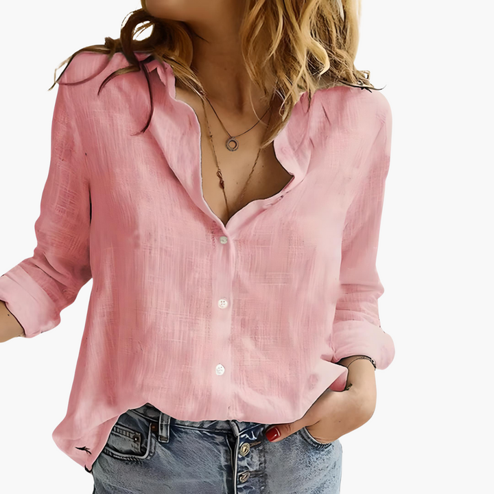 Maelie | Women’s Button-Up Blouse with a Relaxed Collar