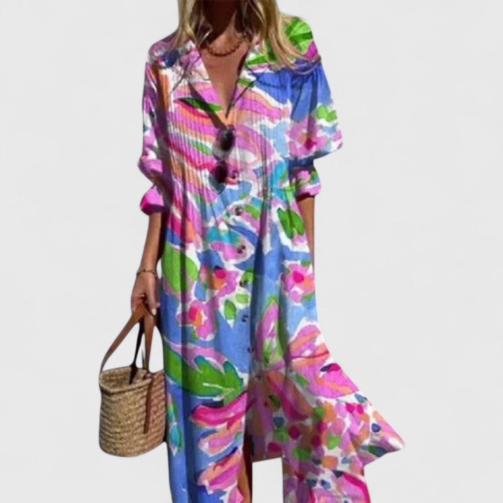 Eloise | Women’s Shirt Dress featuring an abstract pattern