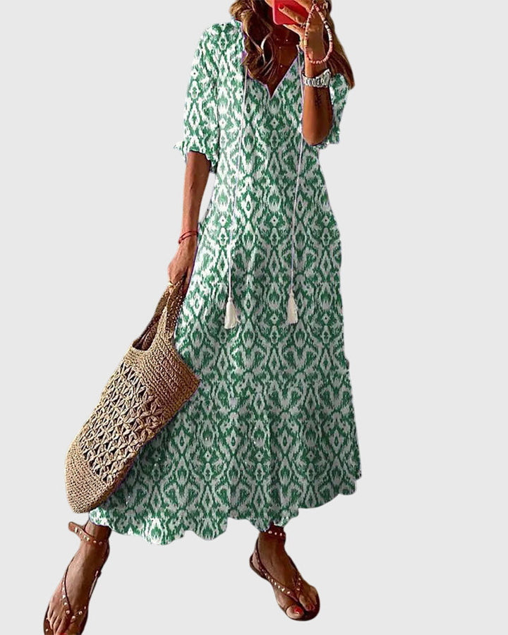 Melissa | Women’s Printed Maxi Dress for Holiday Wear