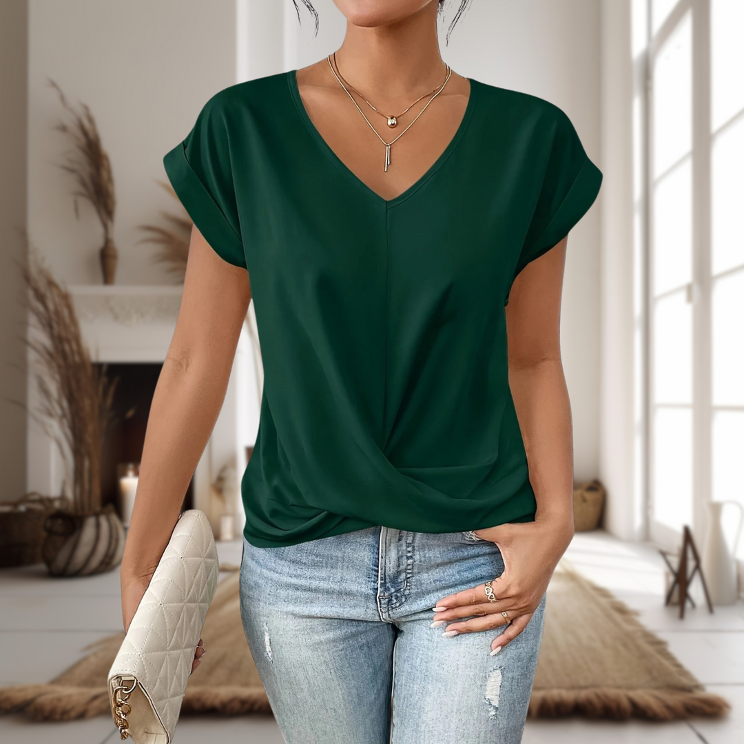 Amelie | Women’s V-Neck Top in a Twisted Front Style