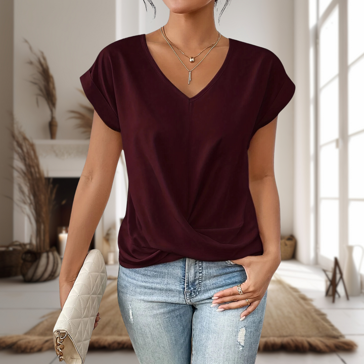 Amelie | Women’s V-Neck Top in a Twisted Front Style