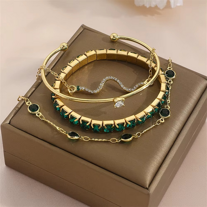 Miray - Aurora Emerald Bracelet Set