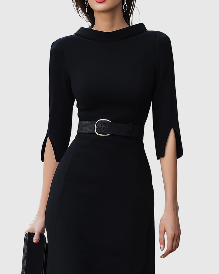 Adeline | Women’s Belted Midi Dress in a Polished Day-to-Evening Appearance