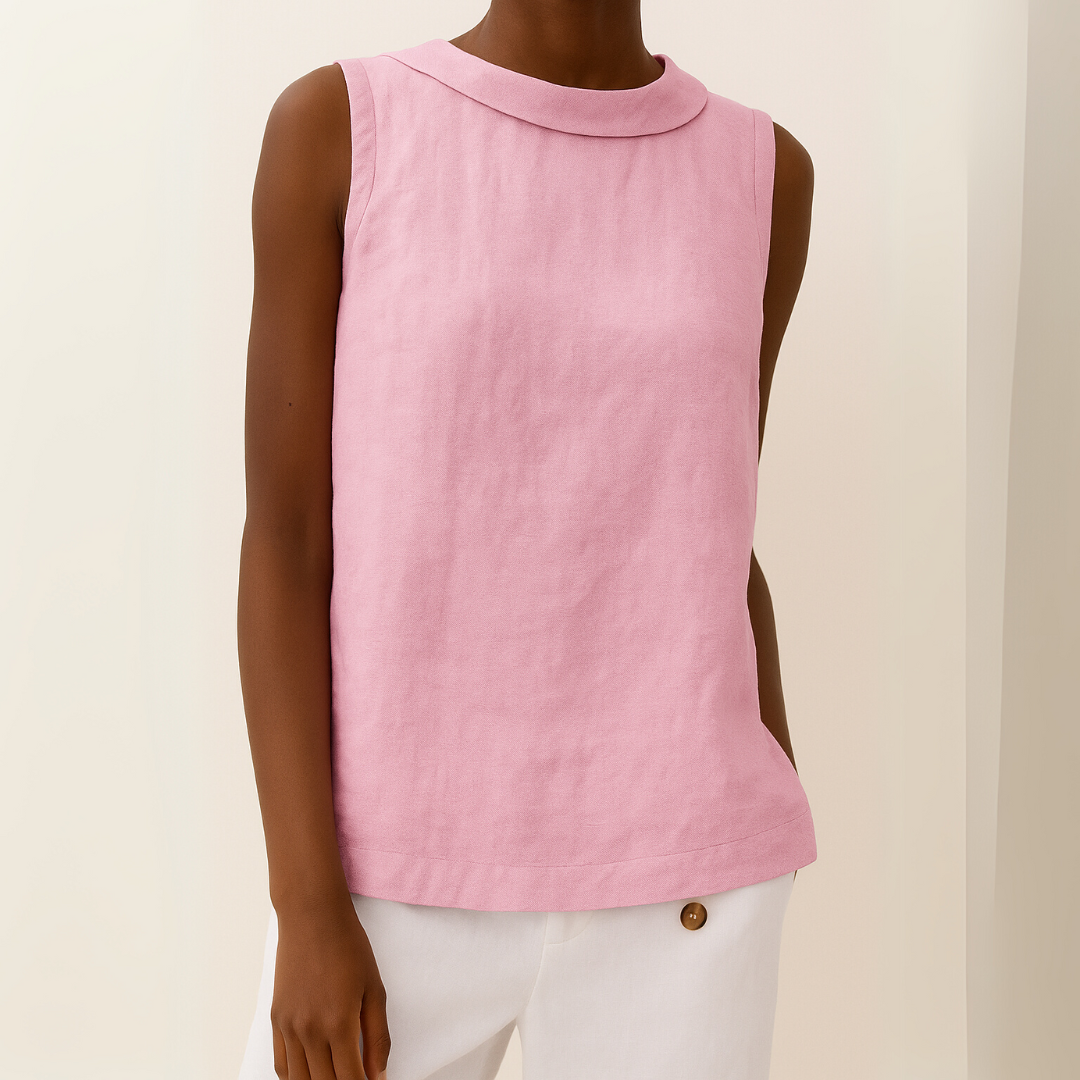 Orla | Women’s Sleeveless Top with a Folded Neck Design