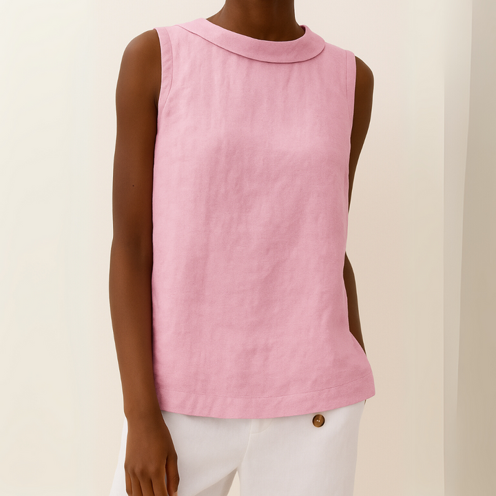 Orla | Women’s Sleeveless Top with a Folded Neck Design
