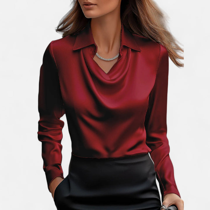 Elara | Women’s Blouse featuring a Draped Neckline