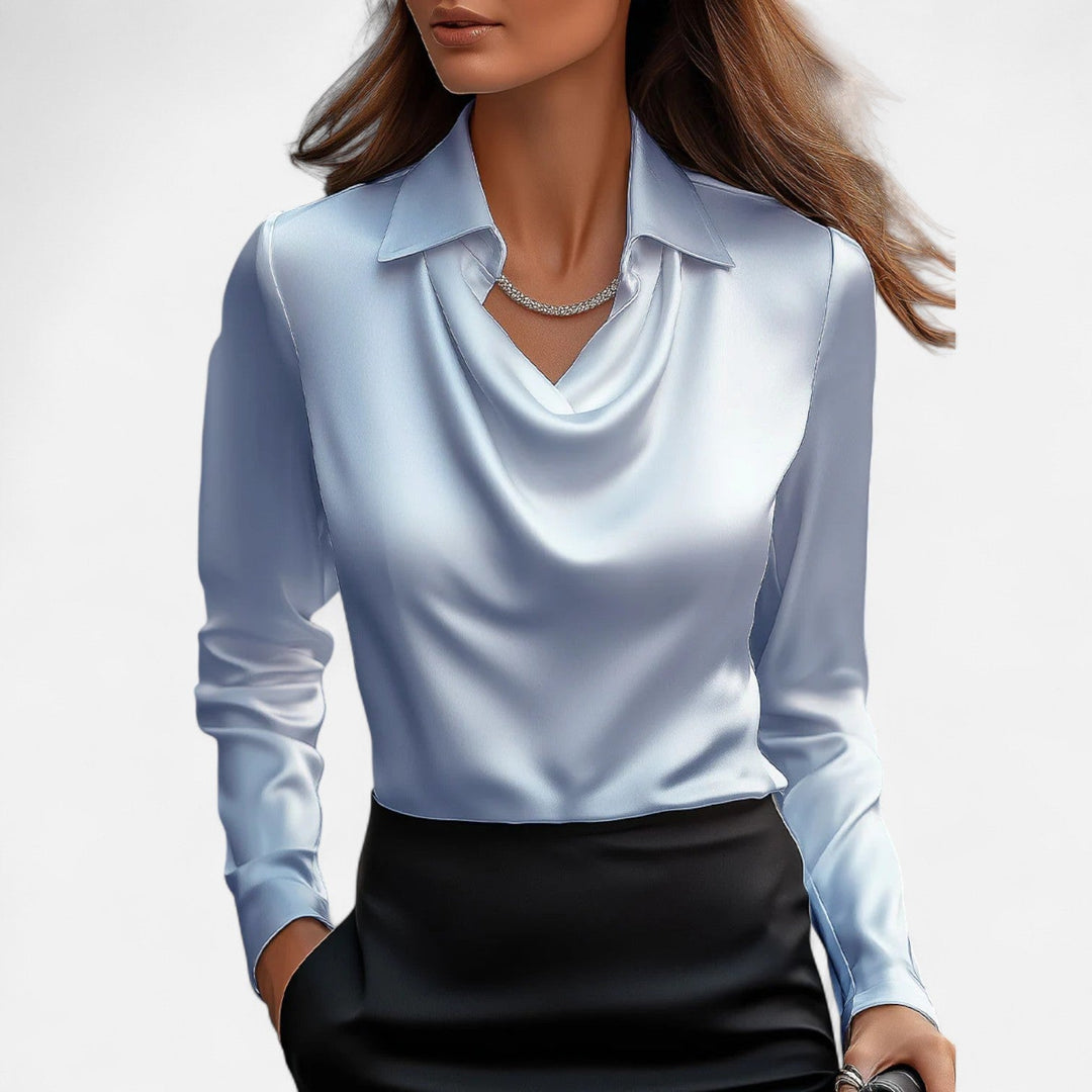 Elara | Women’s Blouse featuring a Draped Neckline