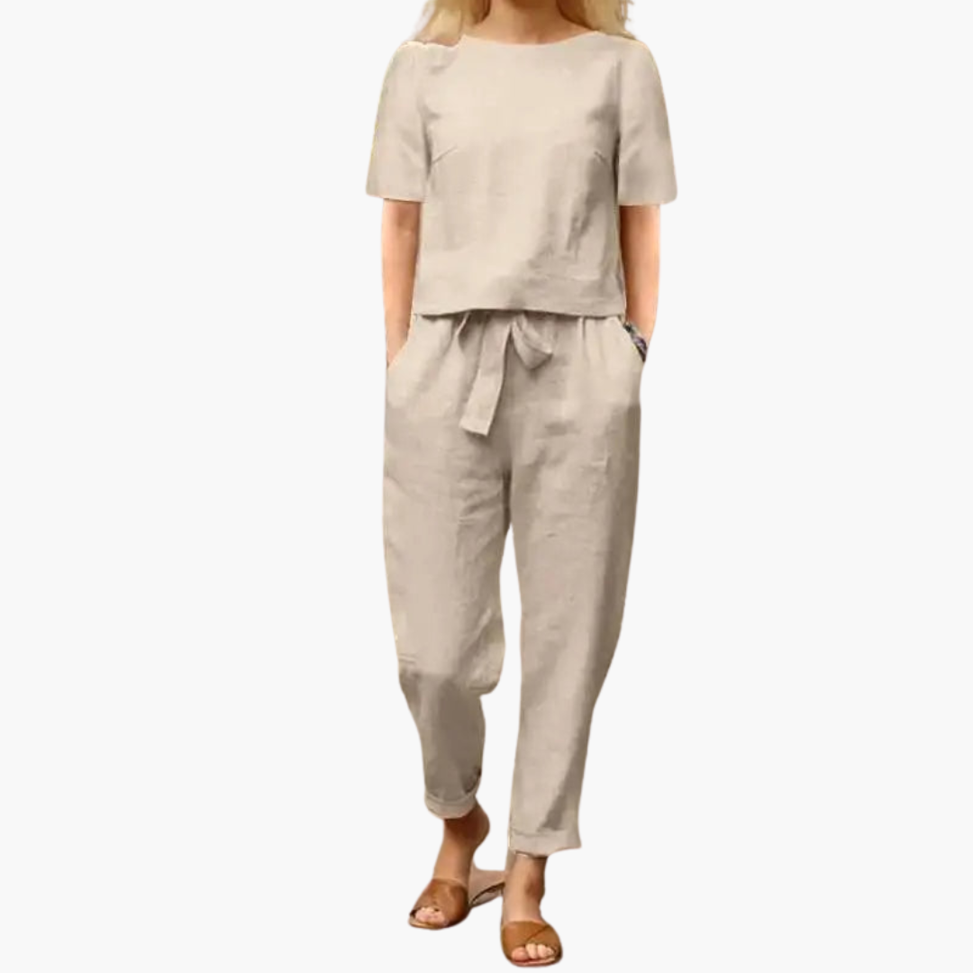 Tavina | Women’s Co-Ord Set with Cropped Top and Tapered Trousers