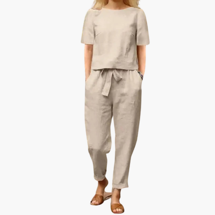 Tavina | Women’s Co-Ord Set with Cropped Top and Tapered Trousers