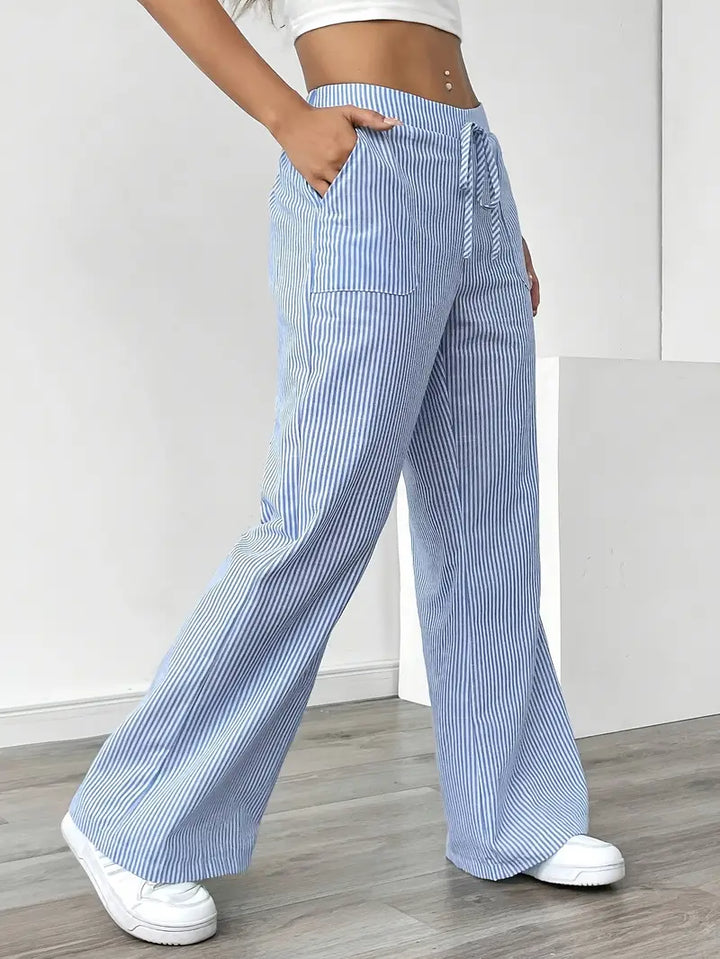 Nina™ - Elegant Striped Trousers With Pockets