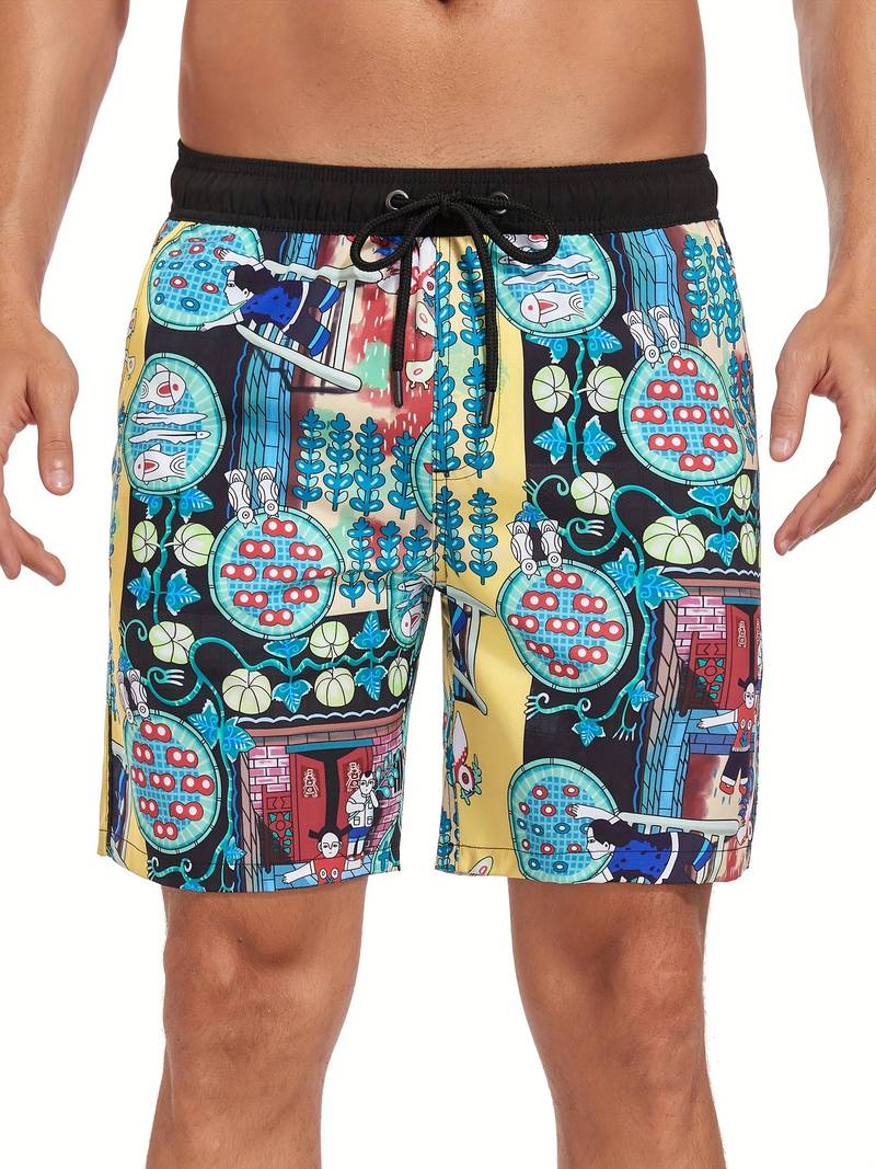 Kairo | Men’s Swim Shorts featuring a Flamingo Motif