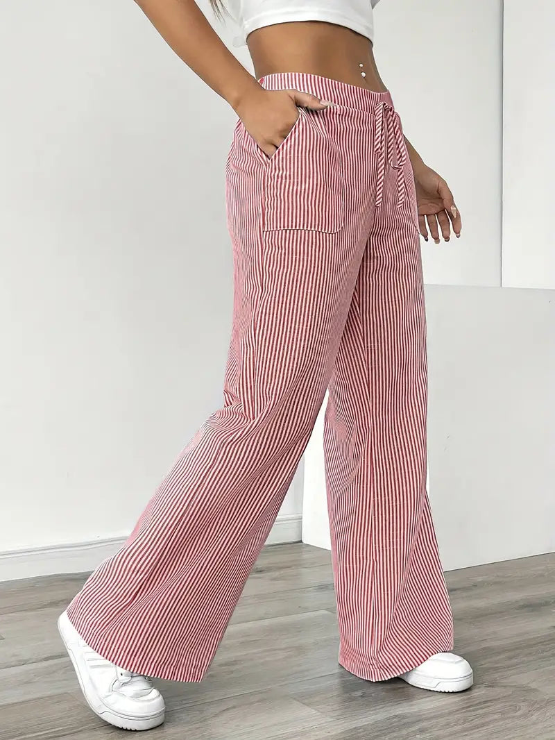 Nina™ - Elegant Striped Trousers With Pockets