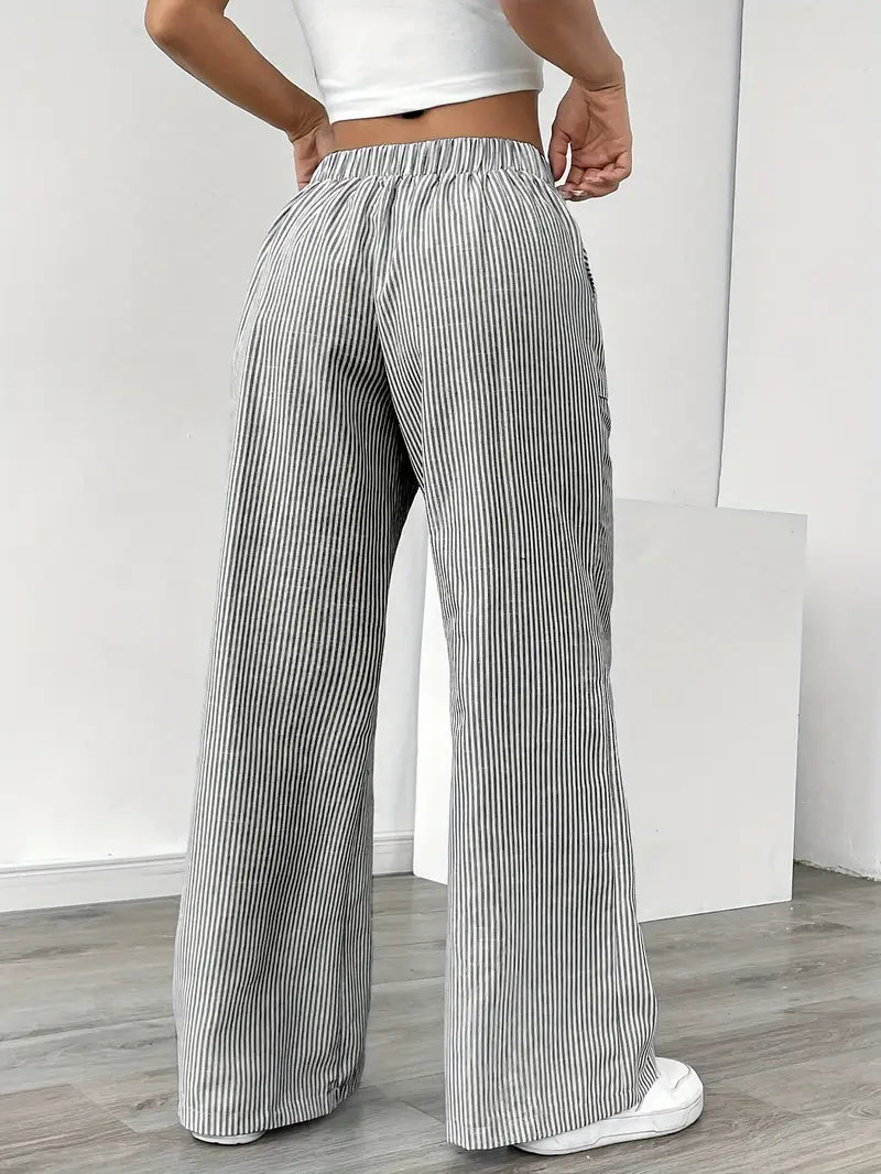 Nina™ - Elegant Striped Trousers With Pockets