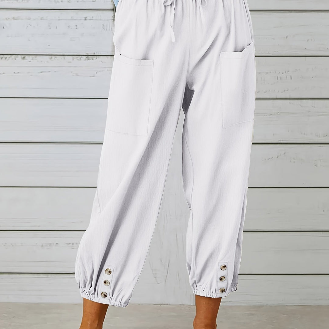 Wide Leg Capri Trousers
