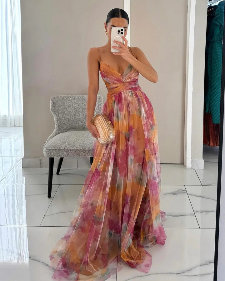Solenne | Women’s Maxi Dress featuring a Watercolour Print