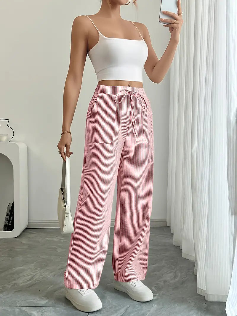 Nina™ - Elegant Striped Trousers With Pockets