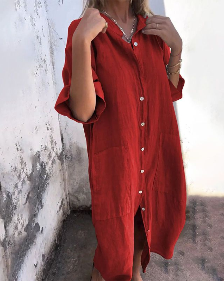 Isolde | Women’s Button-Through Shirt Dress in a Loose Fit