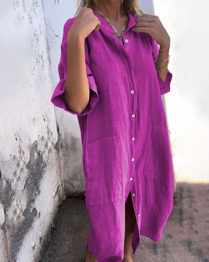 Isolde | Women’s Button-Through Shirt Dress in a Loose Fit