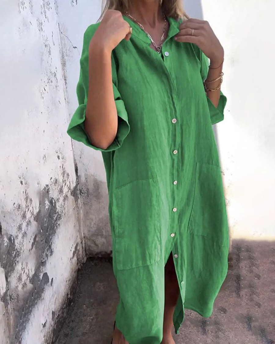 Isolde | Women’s Button-Through Shirt Dress in a Loose Fit