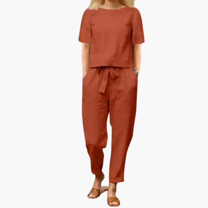 Tavina | Women’s Co-Ord Set with Cropped Top and Tapered Trousers