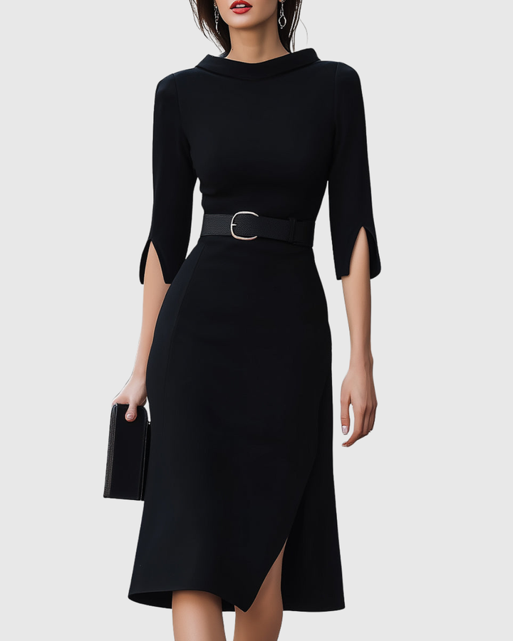 Adeline | Women’s Belted Midi Dress in a Polished Day-to-Evening Appearance