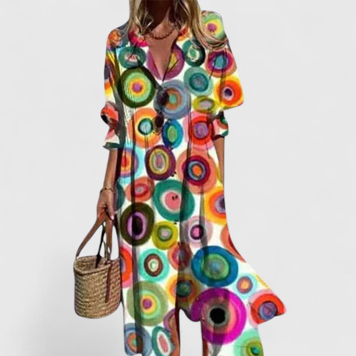 Eloise | Women’s Shirt Dress featuring an abstract pattern