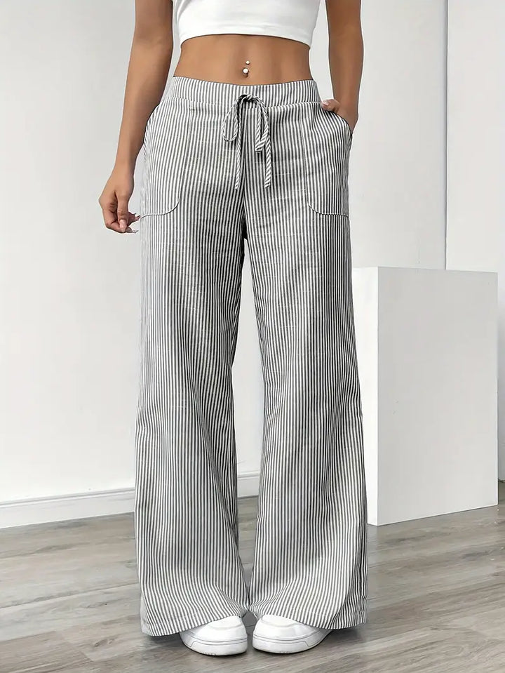 Nina™ - Elegant Striped Trousers With Pockets