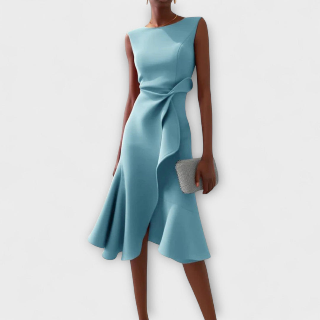 Oriana | Women’s Midi Dress with Sculpted Waist Detail