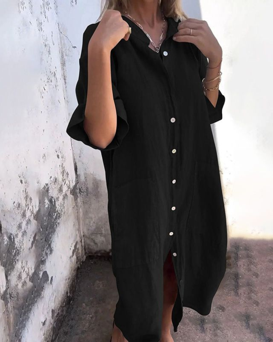 Isolde | Women’s Button-Through Shirt Dress in a Loose Fit